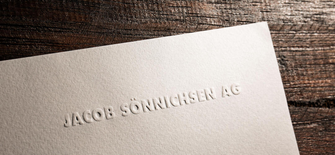 JACOB SÖNNICHSEN AG Briefbogen mit Prägung